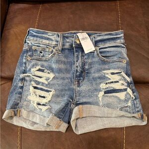 American Eagle size 00 denim distressed shorts